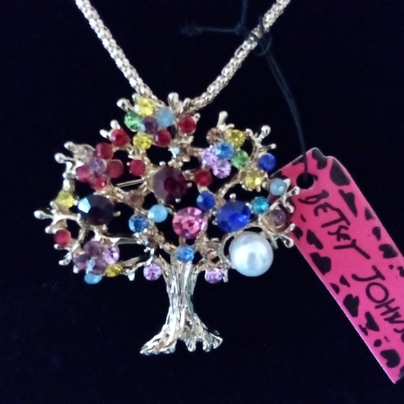 Rhinestone Tree Brooch Necklace - Picture 3 of 5